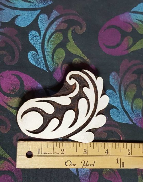 Feather Paisley Wood Printing Block